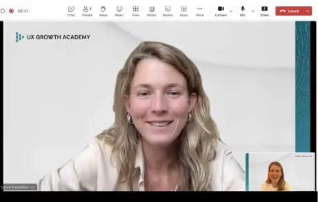Screenshot aus einer Live-Session der UX Growth Academy