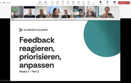 Screenshot aus einer Live-Session der UX Growth Academy