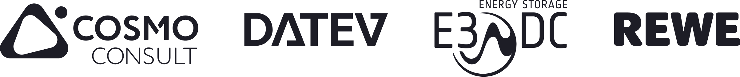 Logos: Cosmo Consult, DATEV, EBADC, REWE